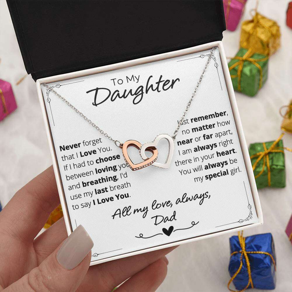 Give Love Gifts: Dad to Daughter - Last Breath - Interlocking Hearts Gift Set