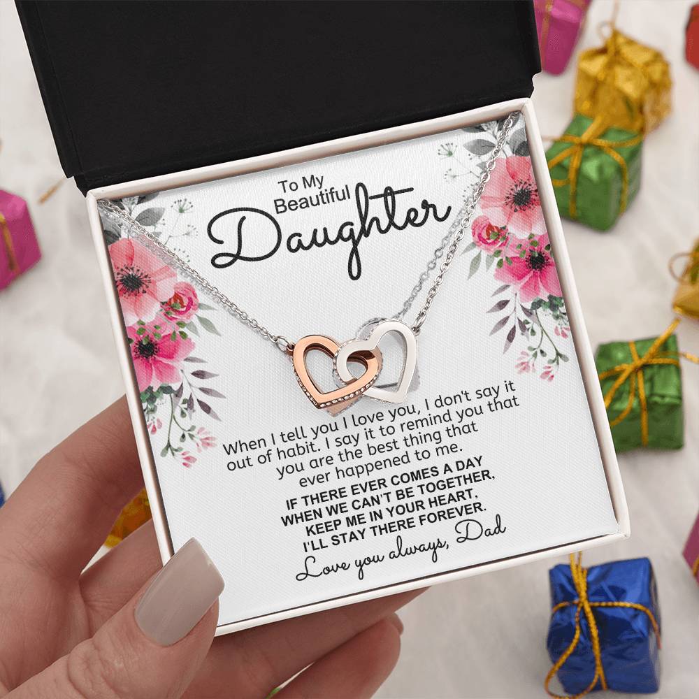 Dad to Daughter - Tell You - Interlocking Hearts Gift Set