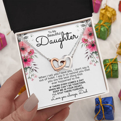 Dad to Daughter - Tell You - Interlocking Hearts Gift Set