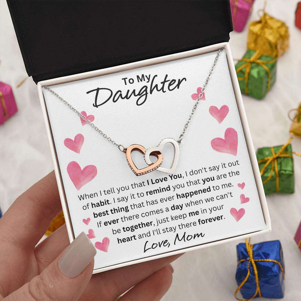 Give Love Gifts: Mom to Daughter - Forever - Interlocking Hearts Gift Set