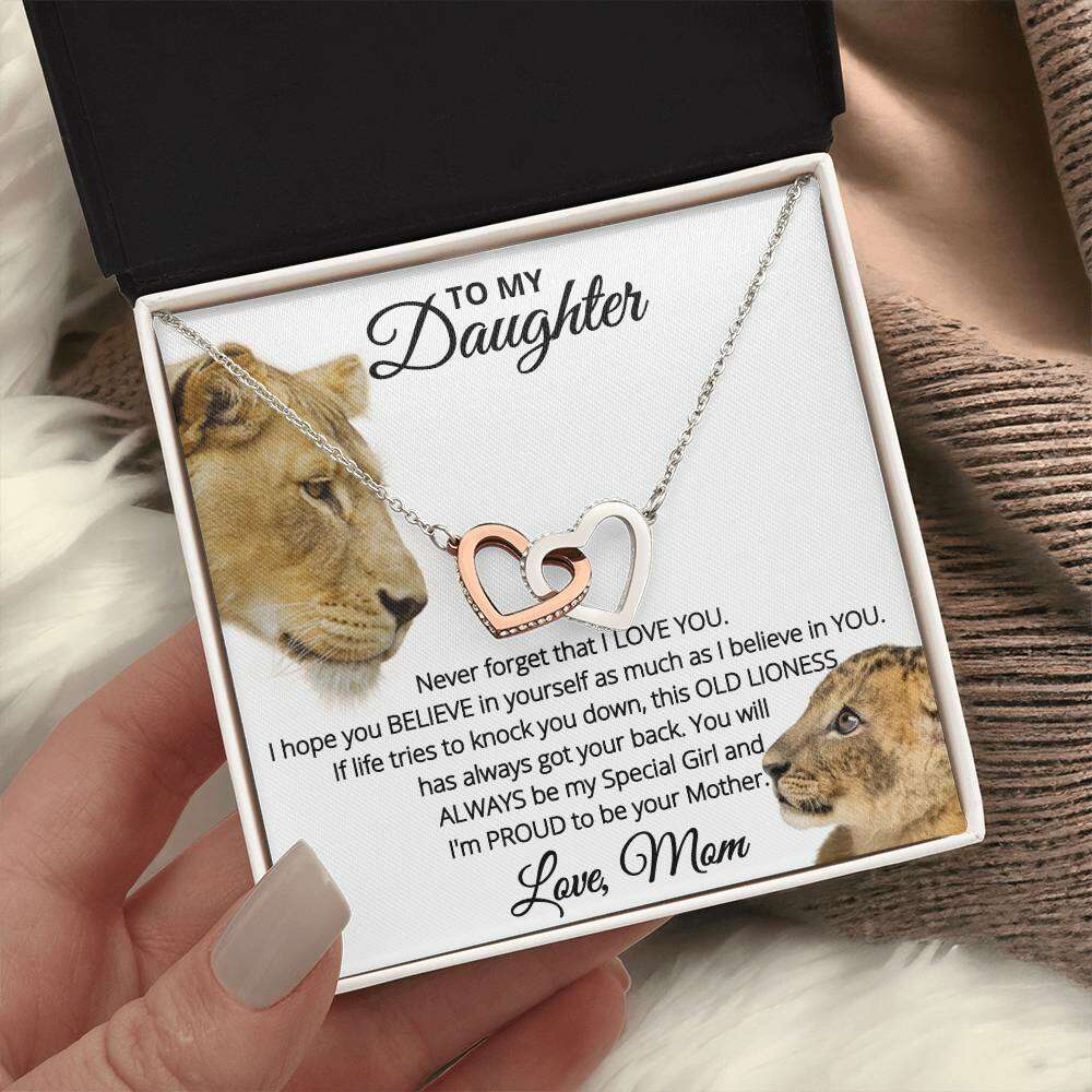 Give Love Gifts: Mom to Daughter - Proud - Interlocking Hearts Gift Set