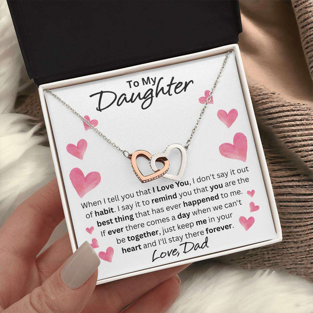 Give Love Gifts: Dad to Daughter - Forever - Interlocking Hearts Gift Set
