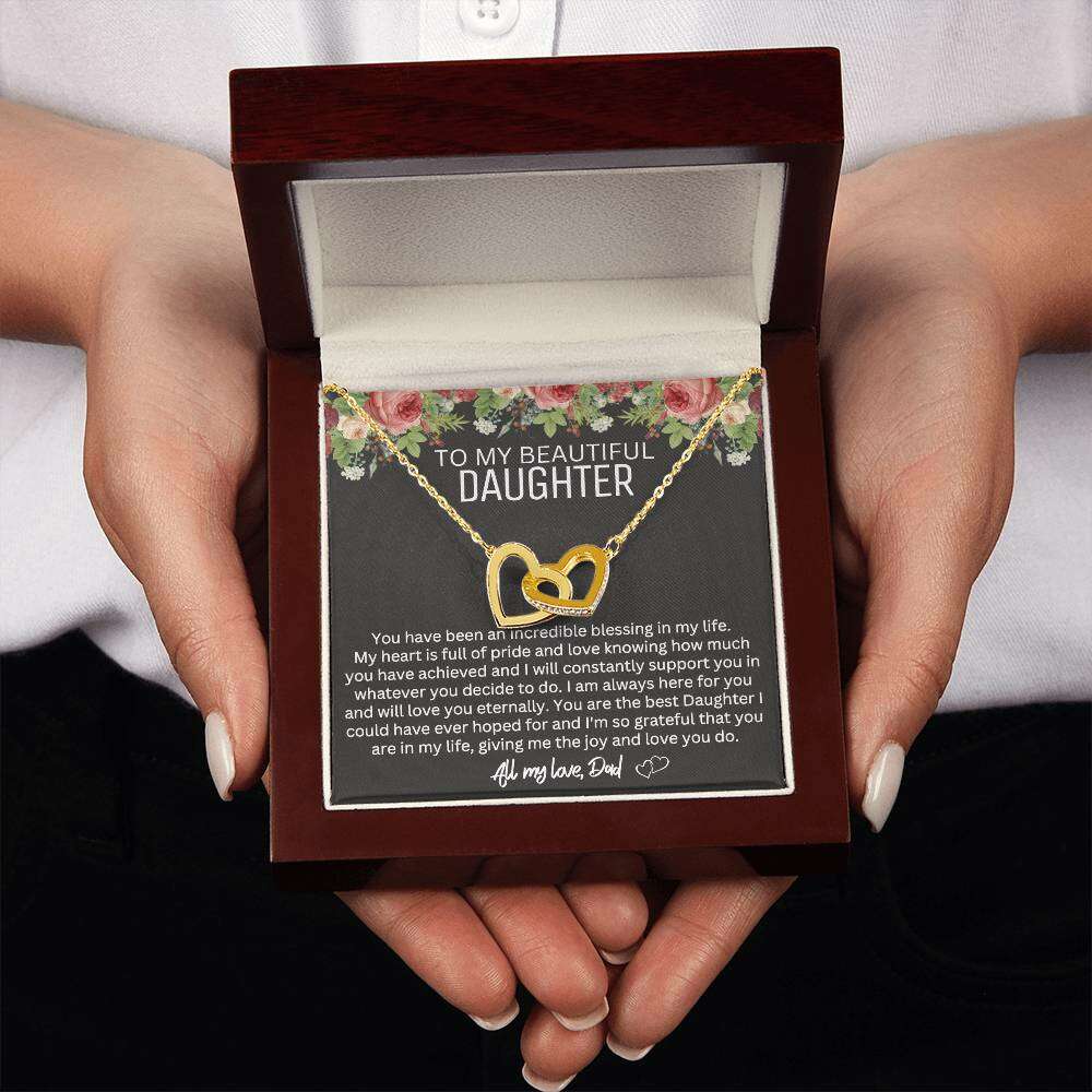 Give Love Gifts: Dad to Daughter - Blessing - Interlocking Hearts Gift Set