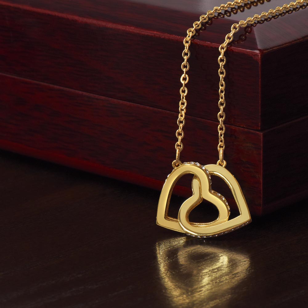 Mom to Daughter - Blessing - Interlocking Hearts Necklace