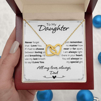Give Love Gifts: Dad to Daughter - Last Breath - Interlocking Hearts Gift Set