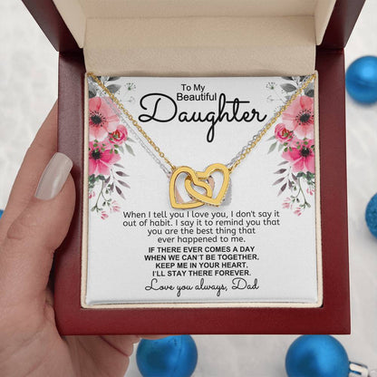 Dad to Daughter - Tell You - Interlocking Hearts Gift Set