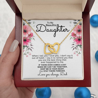 Dad to Daughter - Tell You - Interlocking Hearts Gift Set