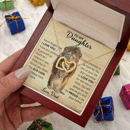 Give Love Gifts: Dad to Daughter - Old Lion - Interlocking Hearts Gift Set