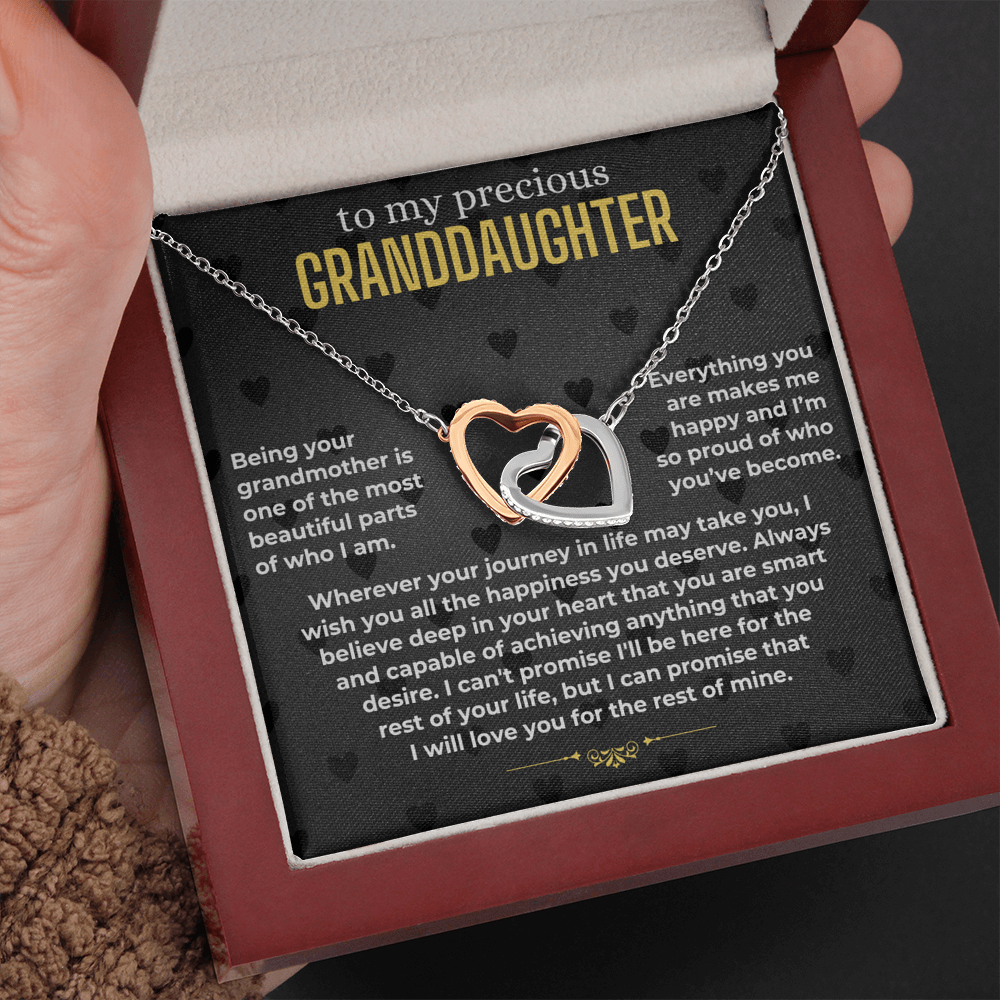 Granddaughter - Proud - Interlocking Hearts Gift Set