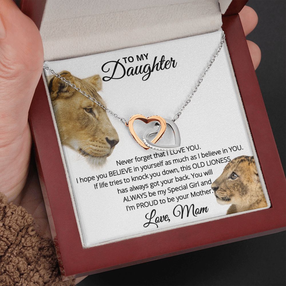 Mom to Daughter - Proud - Interlocking Hearts Necklace
