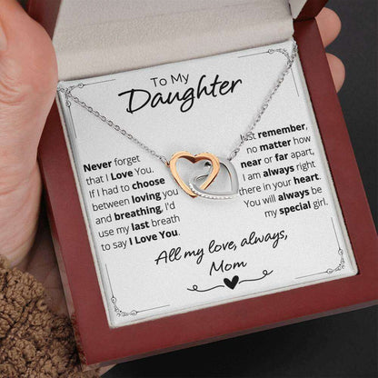 Give Love Gifts: Mom to Daughter - Last Breath - Interlocking Hearts Gift Set