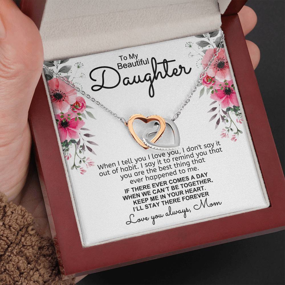 Give Love Gifts: Mom to Daughter - Tell You - Interlocking Hearts Gift Set