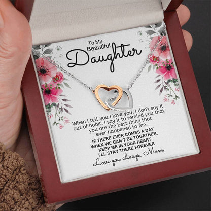 Give Love Gifts: Mom to Daughter - Tell You - Interlocking Hearts Gift Set