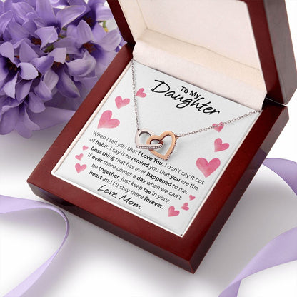 Mom to Daughter - Forever - Interlocking Hearts Necklace