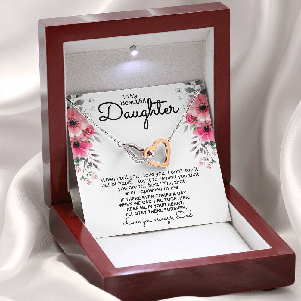 Dad to Daughter - Tell You - Interlocking Hearts Gift Set