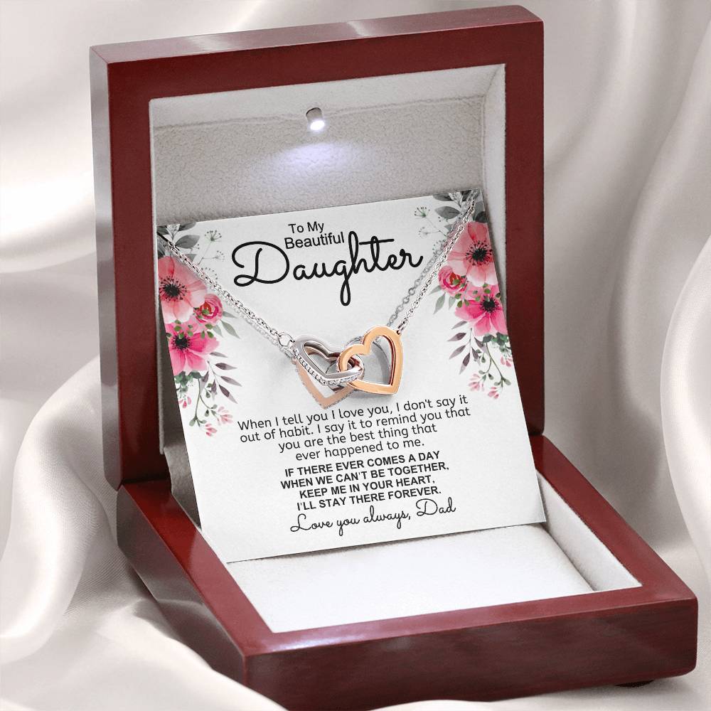 Dad to Daughter - Tell You - Interlocking Hearts Gift Set