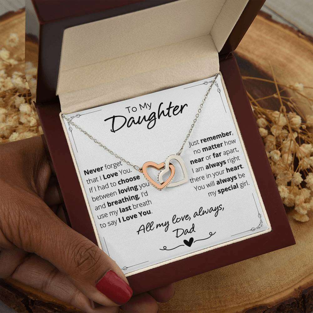 Give Love Gifts: Dad to Daughter - Last Breath - Interlocking Hearts Gift Set