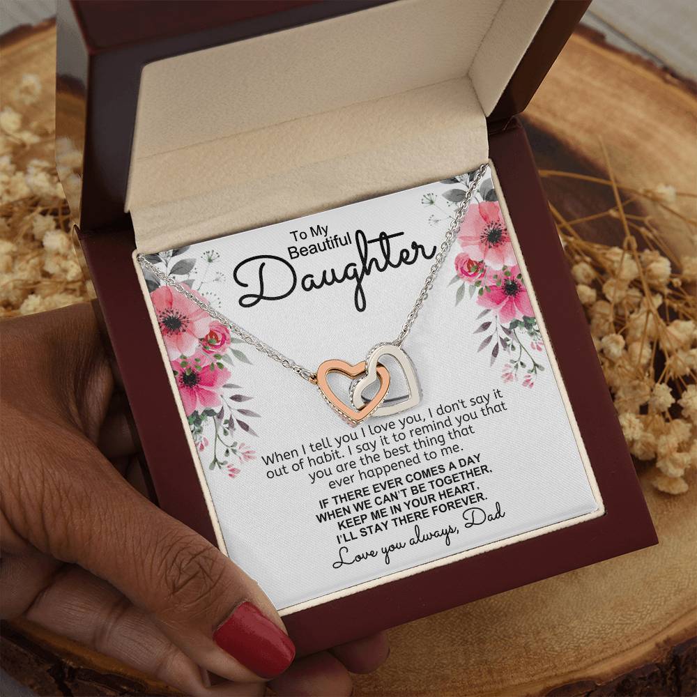 Dad to Daughter - Tell You - Interlocking Hearts Gift Set