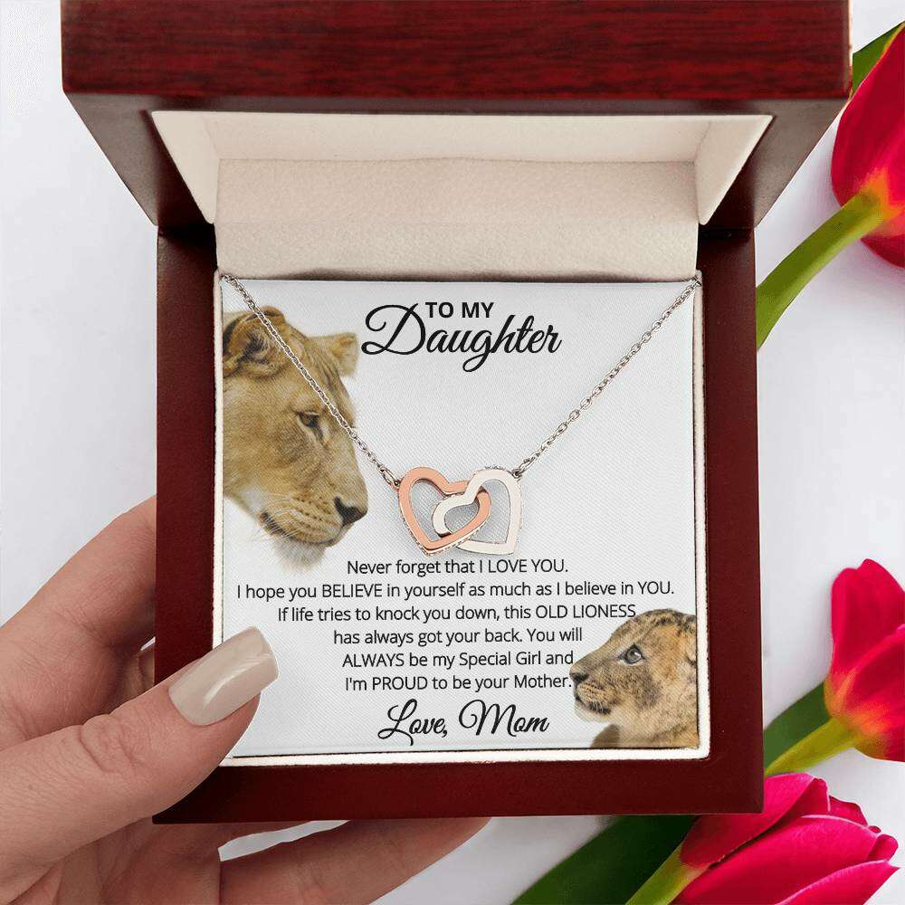 Give Love Gifts: Mom to Daughter - Proud - Interlocking Hearts Gift Set