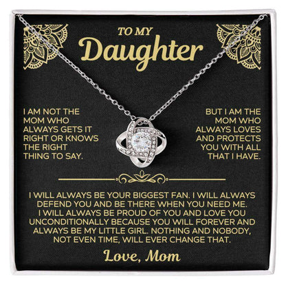 Give Love Gifts: Mom to Daughter - Always - Love Knot Gift Set GL001: 14K White / Two-Tone
