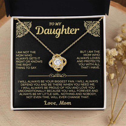 Give Love Gifts: Mom to Daughter - Always - Love Knot Gift Set GL001: 18K Yellow / Two-Tone