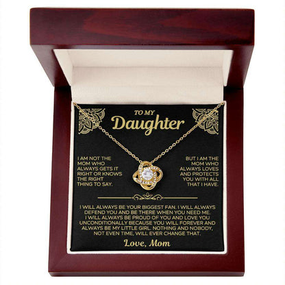 Give Love Gifts: Mom to Daughter - Always - Love Knot Gift Set GL001: 18K Yellow / Mahogany