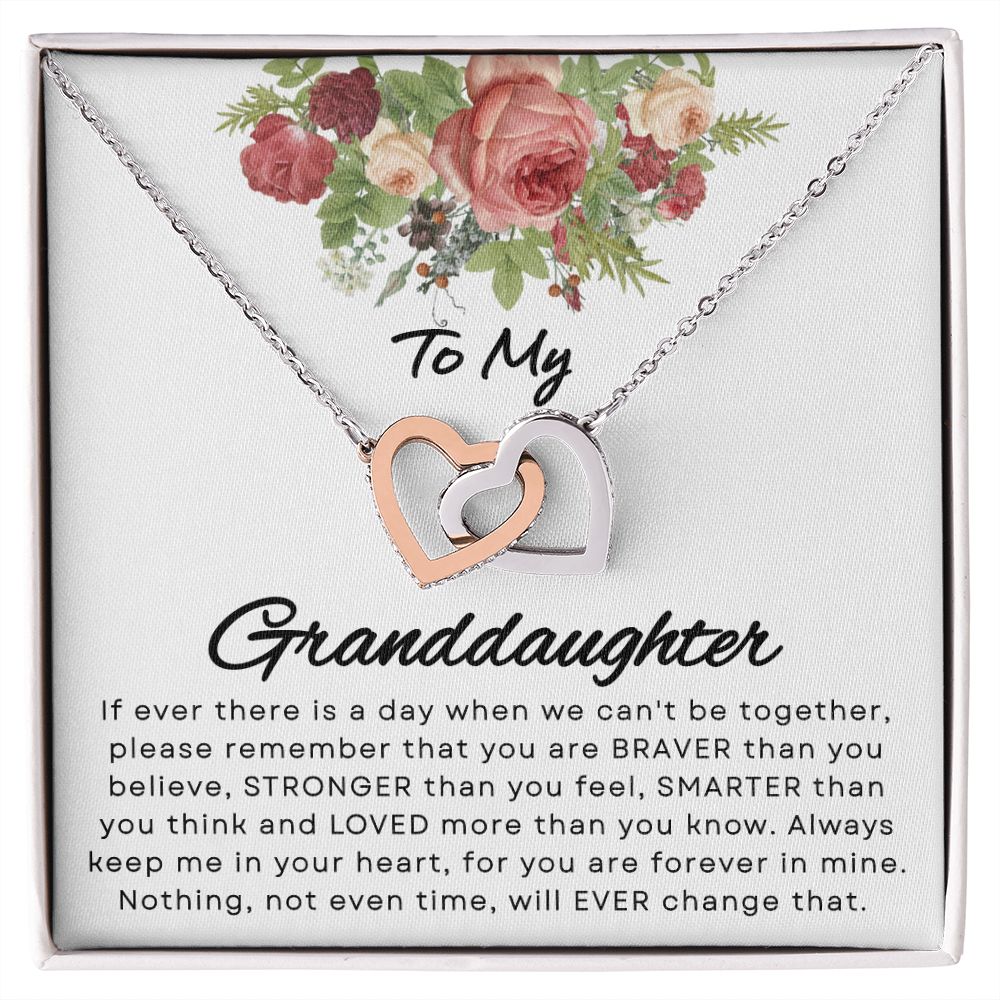 Granddaughter - Please Remember - Interlocking Hearts Necklace