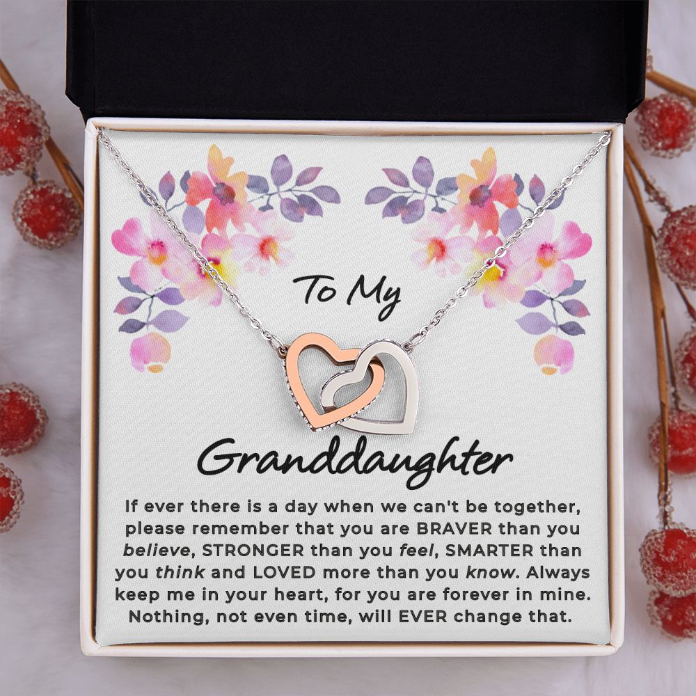 Granddaughter - Loved - Interlocking Hearts Necklace