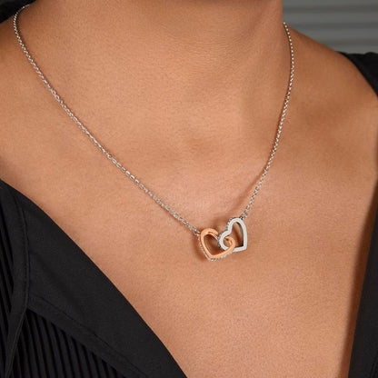 Dad to Daughter - Old Lion - Interlocking Hearts Necklace